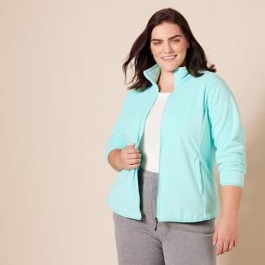 Amazon Essentials Women's Classic-Fit Full-Zip Polar Soft Fleece Jacket (Available in Plus Size), Aqua Blue, XX-Large - Image 6
