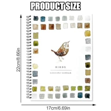 Watercolor Workbook,Birds Watercolors Workbooks,12 Colors Watercolors Paint Set with Paint Brush,Art Crafts Painting Supplies,Watercolor Workbook for Adults and Teens (Birds) - Image 8
