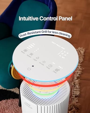 COWAY Air Purifiers for Large Room Whole Home Up to 3,285ft², True HEPA Filter for Smoke, Allergen, Pet Dander, Odor, PM(1, 2.5, 10), AQI, Turbo Eco Mode, Energy Star, 3yr Warranty, Airmega 450 Beige - Image 8