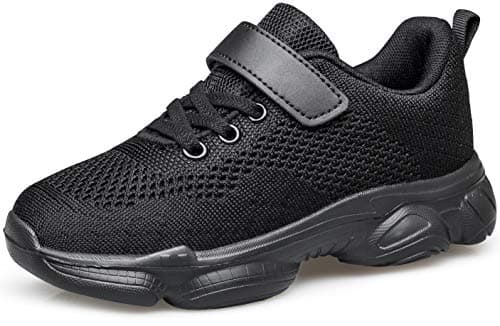 MURDESOT Kids Shoes Toddler Boys Girls Athletic Running Sports Strap Sneakers for Toddler/Little Kid/Big Kid 11 All Black - Image 1