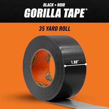 Gorilla Duct Tape, Black Tape, 1.88" x 35 yd (Pack of 1) - Heavy Duty and Weather Resistant for Indoor or Outdoor - Image 6