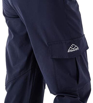 Rdruko Women's Hiking Pants Water Resistant Lightweight Quick Dry Travel Work Cargo Pants with 5 Zipper Pockets Navy Medium - Image 4