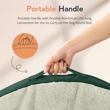 Large Dog Bed Orthopedic Dog Beds for Extra Large Dogs with Washable Removable Cover Waterproof Pet Beds with Pillow-Beige and Dark Green - Image 4