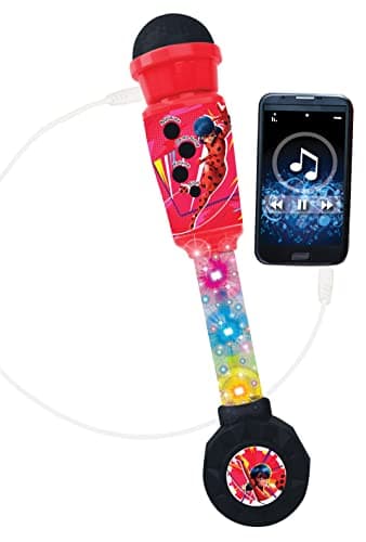 LEXiBOOK Miraculous, Lighting Microphone for Children, Musical Toy Game, Built-in Speaker, Light Effects, Aux-in Cable Plug, Red, MIC90MI - Image 2