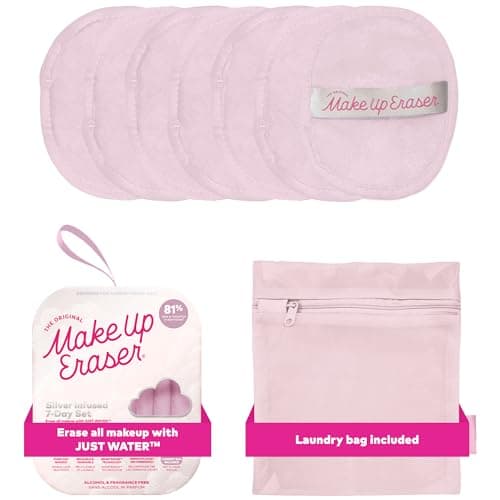 The Original MakeUp Eraser, 7-Day Set, Erase All Makeup With Just Water, Including Waterproof Mascara, Eyeliner, Foundation, Lipstick, Sunscreen, and More! Silver Infused, 7ct. - Image 1