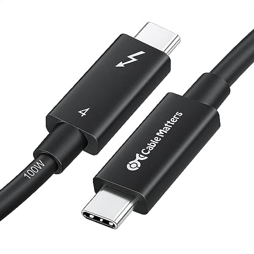 Cable Matters [Intel Certified] 40Gbps Active Thunderbolt 4 Cable 6.6 ft with 100W Charging and 8K Video, Black - Fully Compatible with USB C/USB-C, USB4, and Thunderbolt 3 - Image 1