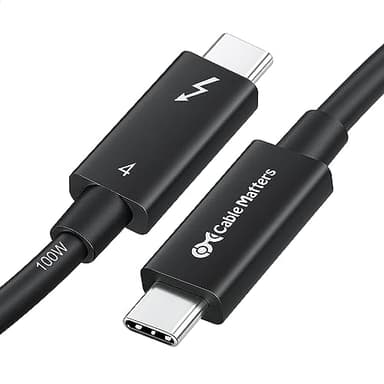 Cable Matters [Intel Certified] 40Gbps Active Thunderbolt 4 Cable 6.6 ft with 100W Charging and 8K Video, Black - Fully Compatible with USB C/USB-C, USB4, and Thunderbolt 3 - Image 1
