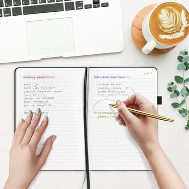 &And Per Se Lined Journal Notebook, 160 Pages, A5 5.7 x 8 inches College Ruled Thick Paper Notebook Journals for Writing, Hardcover Notebooks for Women Men Office School (1 Pack, Black) - Image 5