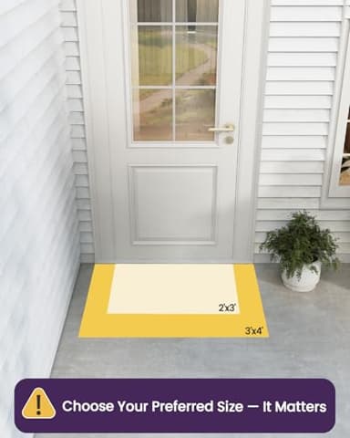 DEXI Front Door Mats Outside Entrance, Heavy Duty Non-Slip Rubber Entry Mat, Dirt Trapping Waterproof Low-Profile Welcome Doormat for Entryway, 24x36, Black - Image 2