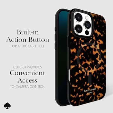 kate spade new york iPhone 16 Pro Max Case - Compatible with MagSafe - Designer Phone Case - Tortoise - Image 4