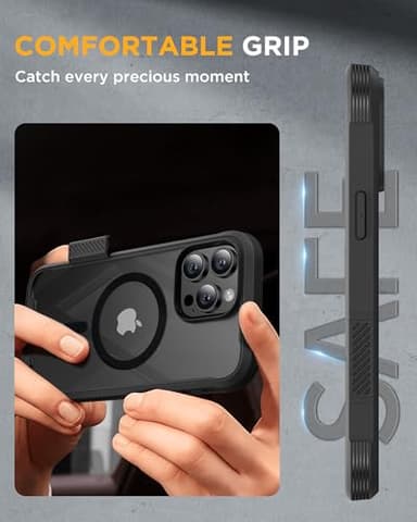 Miracase Magnetic for iPhone 16 Pro Max Case 6.9'' [Compatible with MagSafe] Full-Body Phone case with Built-in Glass Screen Protector& Camera Protector,Drop Proof 16 Pro Max Cover,Black - Image 5