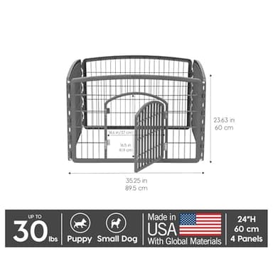 IRIS USA Puppy Playpen Dog Playpen Fence Enclosure with Dog Gate Door - Indoor Pet Playpen - 4 or 8 Panel - Image 2