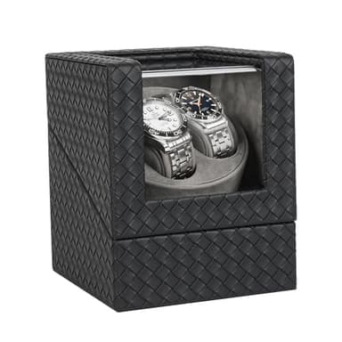Watch Winder with Japanese Motor – Silent Adjustable Rotation, Premium PU Leather Dual Automatic Watch Winder, Soft Interior,Luxurious Display Case for Automatic Watches - Image 2