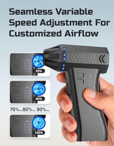 Compressed Air Duster - 300000RPM Super Power Electric Air Duster Variable Speed Compressed Air, 8000mAh Battery Fast Charging Canned Air, Mini Cordless Air Blower for Home/Keybaord/PC/Computer/Car - Image 5