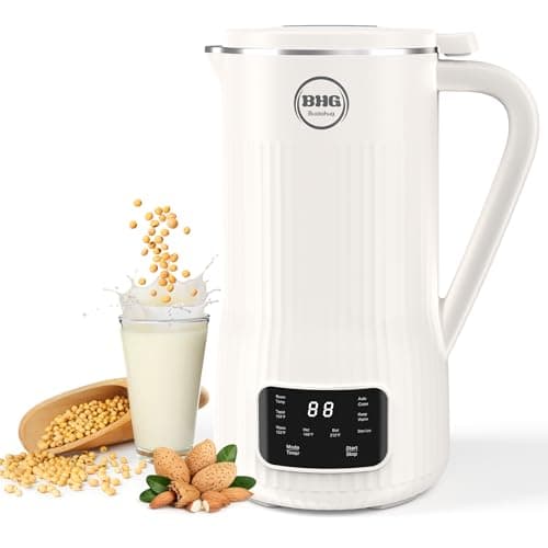 BUAIAHUG 20oz Nut Milk Maker Machine - Multi-Functional Automatic Almond with 10 Blades, Plant-Based, Oat, Soy, and Dairy Free Beverages 12 Hours Timer/Auto-clean/Room Temp/Keep Warm/Boil, White - Image 1