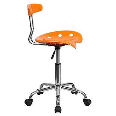 Flash Furniture Elliott Vibrant Orange and Chrome Swivel Task Office Chair with Tractor Seat - Image 8