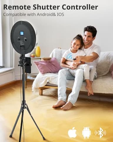 UBeesize 12" Ring Light with 62" Tripod Stand, Professional Big Ring Light with Phone Holder and Remote, Full Screen Lighting for Makeup, Live Stream, YouTube, Video Recording, Photography - Image 6