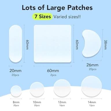 LitBear Large Pimple Patches (7 Sizes 112 Counts), Big Acne Patches, XL Hydrocolloid Bandages for Full Face, Forehead, Chin, Nose, Body, Back, Neck & Chest, Oval, Moon, Square hydrocolloid Patch - Image 2