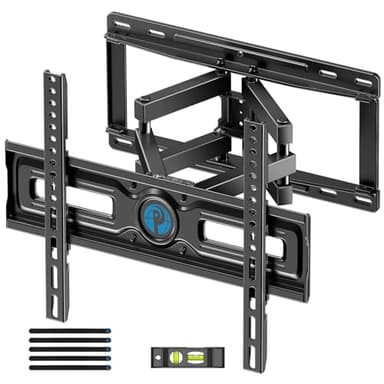 Pipishell TV Wall Mount, Full Motion Wall Mount with Dual Arms, Swivel, Extension for 26-65 inch Flat or Curved TVs up to 99 lbs, Max VESA 400x400mm, 3 Bracket Heights, Fits 12″/16″ Wood Studs, PIMF4 - Image 1