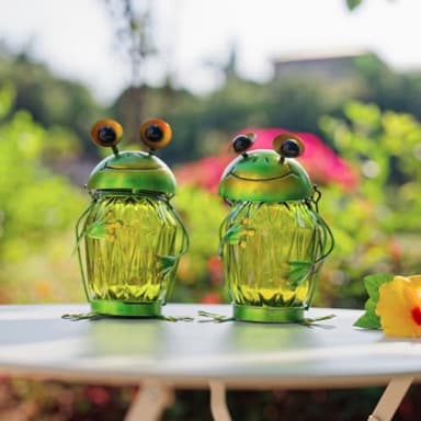Starsoul 2 Pack Frog Hanging Solar Lantern Outdoor Waterproof, Decorative Frog Solar Mason Jar Lights, Frog Lights Decor for Garden Yard Patio Tabletop - Image 8