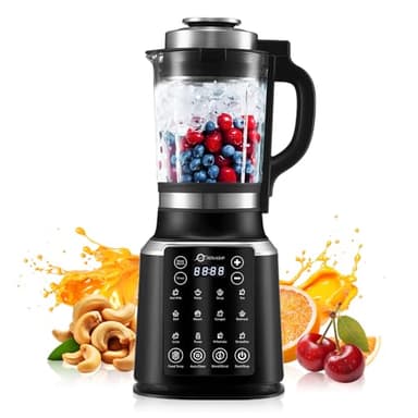 Blenders for Kitchen 59oz Glass Blenders with Heating, 1200W Adjustable blender for smoothies High Speed Food Processors Professional blender with Keep Warm 14 Functions Auto Clean for Soups Sauces - Image 1