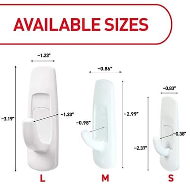 Command 5 lb Large Utility Hooks, 7 Wall Hooks and 12 Command Strips, Damage-Free Hanging with Adhesive Strips, No Tools for Hanging, Organization and Storage - Image 2