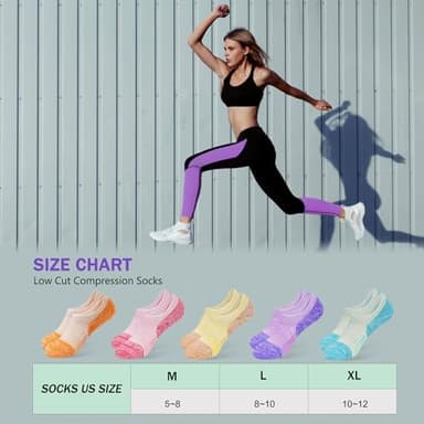 Amutost No Show Socks Womens Athletic Cushion Ankle Footies Low Cut 5-6 Pairs - Image 5