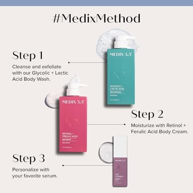 Medix 5.5 Retinol Body Lotion Skincare Moisturizer | Anti Aging Retinol Body Cream | Skin Care Tightening Lotion For Women & Men Helps Diminish Look Of Crepey Skin, Wrinkles, & Fine Lines, 15 Fl Oz - Image 5