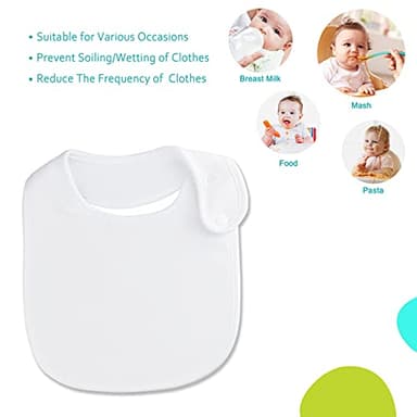 Benoxine Baby Bibs Soft and Absorbent Organic Cotton Bandana Bibs Set for Boys Girls Newborn Unisex Plain Colors 3-36 Months 12 Pcs - Image 3