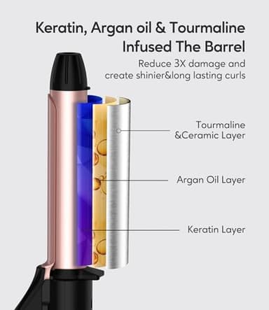 FARERY Ceramic Mini Hair Curler for Short Hair, 3/4 Inch, Dual Voltage, Travel Size with Keratin & Argan Oil Infused, Curling Iron with Storage Bag - Image 4