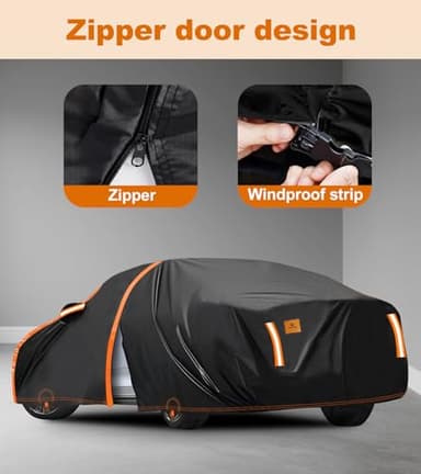 Sunwhale Car Cover Waterproof All Weather for Automobiles Winter Snowproof Rain UV Protection Heavy Duty Outdoor Sedan Car Cover & Car Snow Cover Universal Fit for Sedan Length Up to 194’’ - Image 6