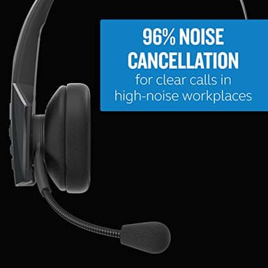 BlueParrott B350-XT Mono Bluetooth Wireless Headphones 96% Noise Canceling Over Head Trucker Headset with Mic, Adjustable Lightweight Headband, IP54-Rated Protection, 24 hrs. Talk Time, Black - Image 3