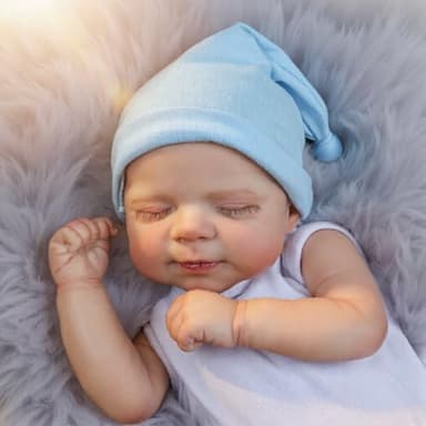 CHAREX Realistic Reborn Baby Dolls Boy - 18 Inch Newborn Sleeping Baby Dolls, Lifelike Reborn Baby Dolls with Weighted Soft Cloth Body Birthday Gift Toy for Age 3+ - Image 7