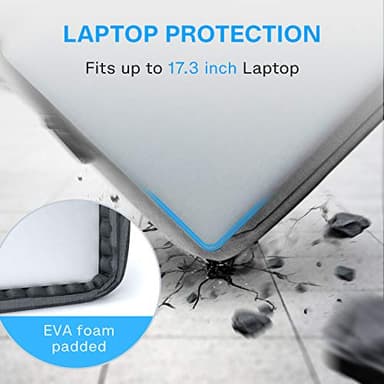 BAGSMART 17.3 Inch Laptop Bag, Expandable Computer Bag Laptop Briefcase Men Women,Laptop Shoulder Bag,Work Bag Business Travel Office, Grey - Image 3