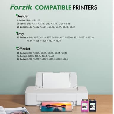 Forzik Remanufactured 63XL Ink Cartridge Replacement for HP OfficeJet 3830 4650 4652 5255 Envy 4520 5540 DeskJet 1110 2130, Black, Tri-color, 2-Pack - Image 3