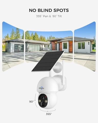 Hiseeu Solar Camera Wireless Outdoor, Home Security Camera System, 2.4G & 5G WiFi, Solar-Powered 4MP 4 Cam-Kit, Color Night Vision, 360° View, Pan & Tilt, 1TB HDD Local Recording, No Subscription - Image 3