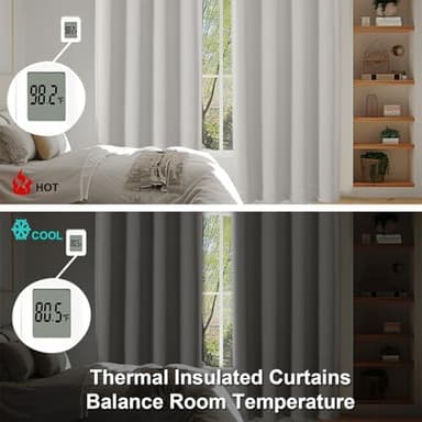 Simplebrand Ava Natural Blackout Curtains for Bedroom 63 Inch Length 2 Panels Set, Solid Thermal Insulated Energy Saving Rod Pocket Window Treatment Curtains Blackout Drapes, W40 x L63 Inch, Natural - Image 6