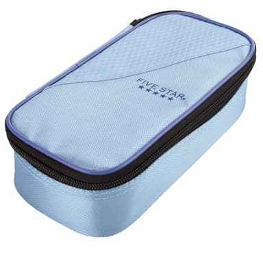 Five Star Pencil Pouch, Pen Case, High-Capacity Zipper Pouch, Storage Organizer for School Supplies Earbuds Chargers Cables Makeup, Blue/Denim (500212F-ECM) - Image 3