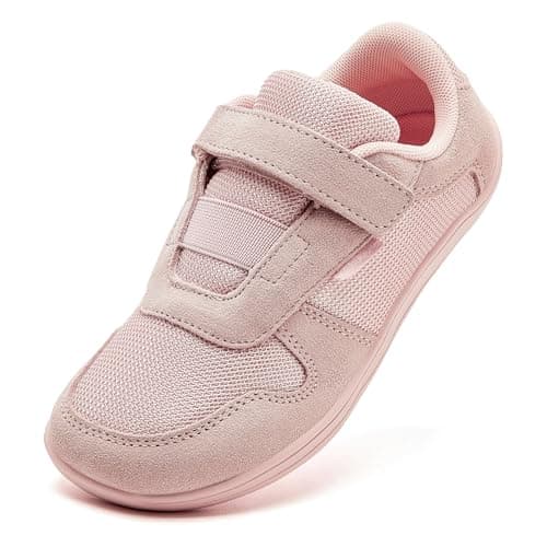 HOBIBEAR Kids Wide Barefoot Shoes Boys Girls Minimalist Zero Drop Sneakers Pink, 12.5 Wide Little Kid - Image 1