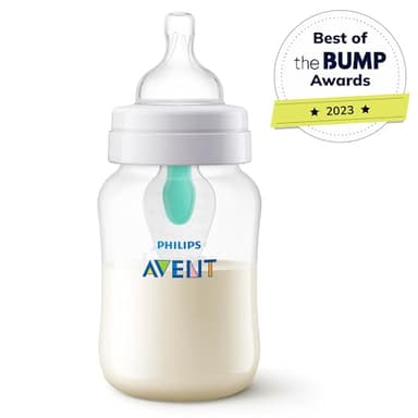 Philips Avent Anti-Colic Baby Bottle with AirFree Vent, 9oz, with Flow 2 Nipples, 1m+, 4pk, Clear, SCY703/04 - Image 2