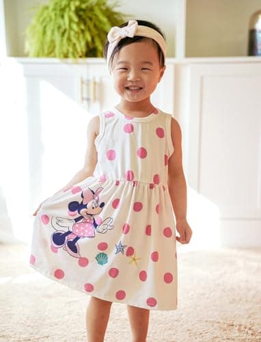 Disney Minnie Mouse Toddler Girl Dress Polka-Dot Pattern Casual Sundress Sleeveless Summer Outfit School Holiday Clothes Pink 2T - Image 7