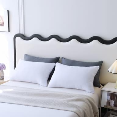 Carasylvia Bed Pillows for Sleeping - Pillows Queen Size Set of 4, Soft Hotel Pillows with Down Alternative Filling for Side, Back & Stomach Sleepers, Fluffy Pillows for Bed (2 White & 2 Grey) - Image 7