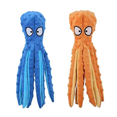CPYOSN Octopus Squeaky Plush Dog Toys - No Stuffing, Crinkle, Durable for Puppy Teething, Small to Large Dogs, 2 Pack - Image 1