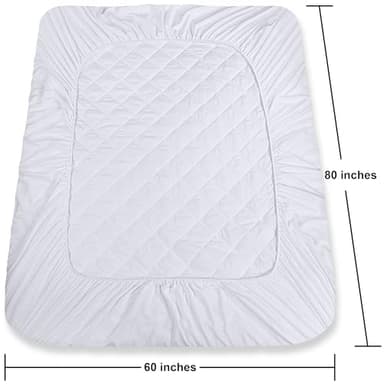 Utopia Bedding Quilted Fitted Mattress Pad, Queen Size, Elastic Fitted Mattress Topper Protector and Cover Stretches up to 16 Inches Deep, Machine Washable (White) - Image 5