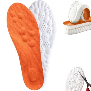 Steppers Insoles for Men Women, 2026 New 4D Memory Foam Cloud Shoe, Massage Insole Enhanced Arch Support & Cushioned Comfort Breathable, Fits All Shoe Types (Orange, US-Men-6.5-11) - Image 1