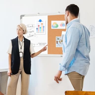 AMUSIGHT 24" x 18" Dry Erase Board & Cork Board Combo for Wall, Magnetic Double-Sided White Board Cork Board Combination Hanging Whiteboard for Planning, Memo, School, Home, Office - Image 7