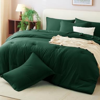 CozyLux King Comforter Set Emerald Green, 7 Pieces Bed in a Bag Bedding Comforter Set with Sheets, All Season Boho 7PC Bed Sets with Comforter, Fitted Sheets, Flat Sheets, Pillow Shams and Pillowcases - Image 9
