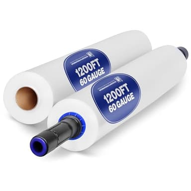 International Plastics Co. 2 Pack 15" Plastic Stretch Film Wrap with Extended Tension Handles 1200ft Each 500% Stretch Clear Cling Durable Adhering Packing Moving Heavy Duty Pallet Shrink - Image 1
