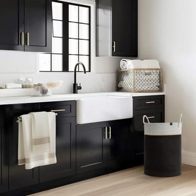 LA JOLIE MUSE Woven Basket Rope Storage Baskets - Large Cotton Organizer, Basket for Baby Blanket, Kids Toy Nursery Laundry Basket Ebony Black XL - Image 3