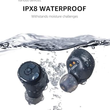 TOZO T10 Wireless Earbuds Bluetooth 5.3 Headphones, App Customize EQ, Ergonomic Design, 55H Playtime, Wireless Charging Case, IPX8 Waterproof Sound in-Ear Headset, 2025 New Version - Image 5